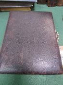 Edwardian photograph album, brown Moroccan bound with gilt edges & metal clasp, in excellent