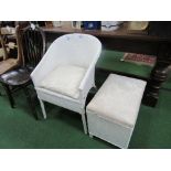 Lloyd Loom-style chair & Ottoman style storage box