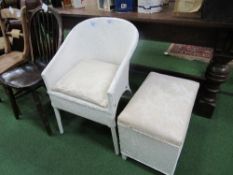 Lloyd Loom-style chair & Ottoman style storage box