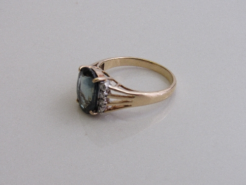 18ct gold, sapphire & diamond ring, size O 1/2, weight 4gms. Estimate £1,000-1,250 - Image 2 of 2