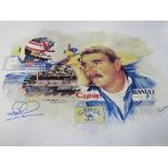 Alan Stammers racing drivers prints: 2 Christian Fittipaldi, 1993; 2 Nigel Mansell, 1992; 2 Ayrton