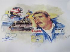Alan Stammers racing drivers prints: 2 Christian Fittipaldi, 1993; 2 Nigel Mansell, 1992; 2 Ayrton