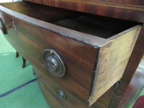 Victorian mahogany bow front chest of 2 over 3 graduated drawers, 110cms x 58cms x 106cms. - Image 4 of 4