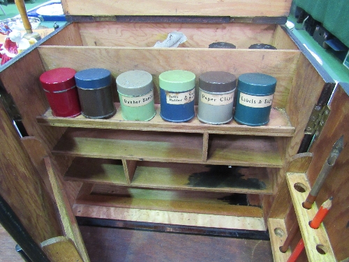 Pine sign-writer's or lithographer's cabinet with contents. Estimate £40-60 - Image 2 of 4