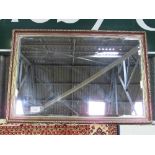 Decorated framed bevel edged wall mirror, 70cms x 100cms. Estimate £20-30