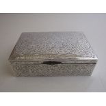 Islamic silver decorated cigarette box, 14.5 x 9 x 5. Estimate £50-80