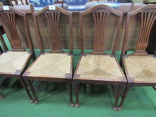 4 oak Chippendale-style string seat dining chairs. Estimate £40-50 - Image 4 of 5