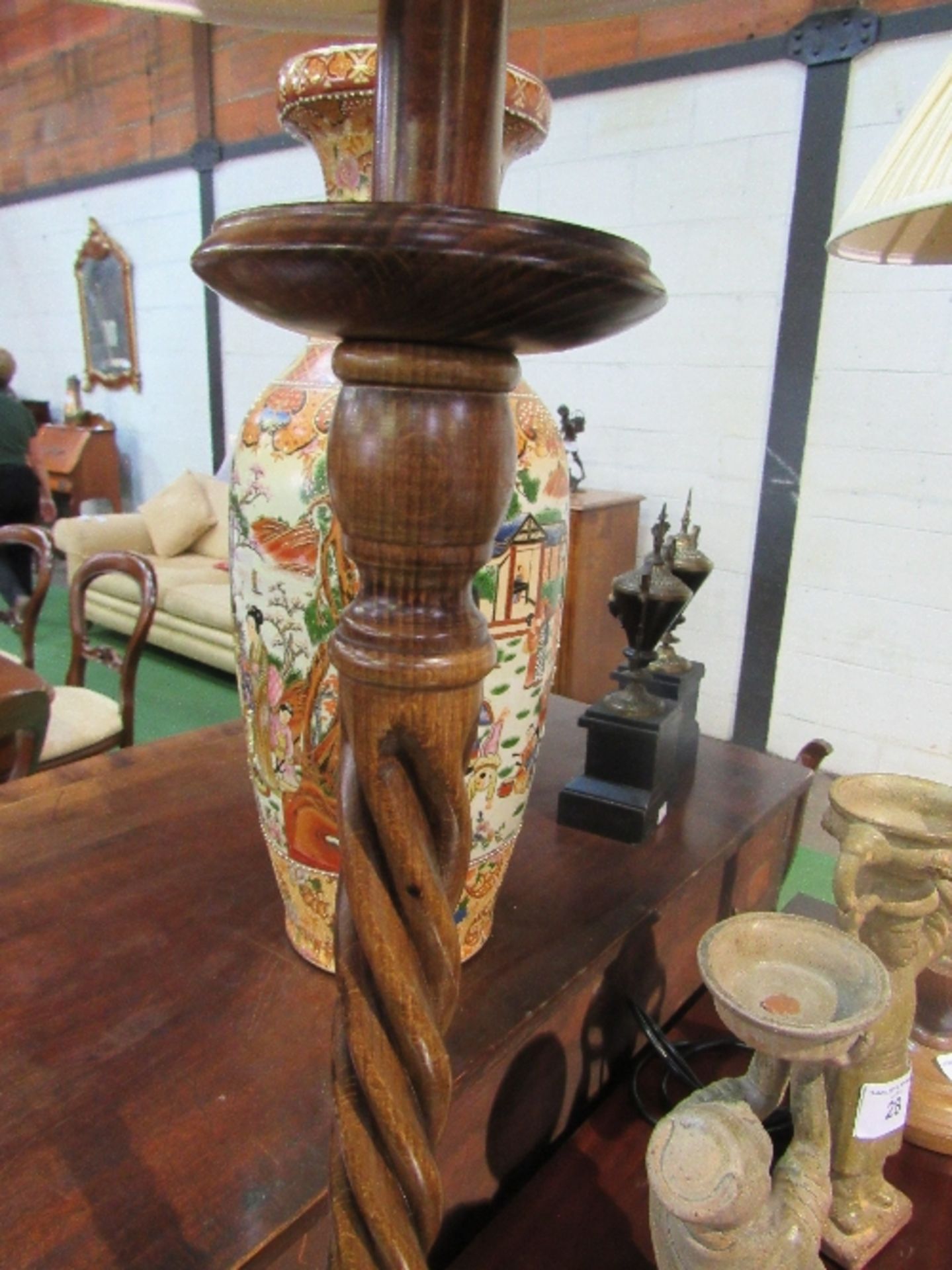 A pair of twisted bine tall candlesticks, height 66cms. Estimate £30-40 - Image 4 of 4