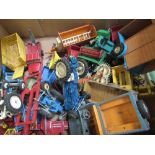 Box of assorted die-cast models including Dinky, Lesney & Corgi, tractors & cars etc. Estimate £20-