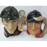 Royal Doulton Character Jugs: Gone Away; Robin Hood; The Sleuth & Aramis