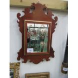 Mahogany Chippendale-style framed wall mirror, 60cms x 41cms. Estimate £40-60