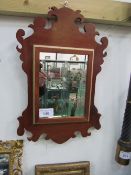 Mahogany Chippendale-style framed wall mirror, 60cms x 41cms. Estimate £40-60