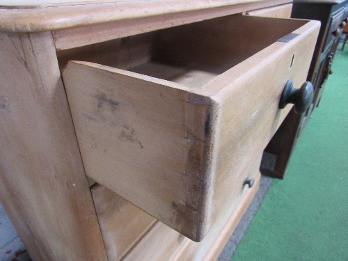 Old pine chest of 2 over 3 drawers, 100cms x 44cms x 91cms. Estimate £30-50 - Image 3 of 3