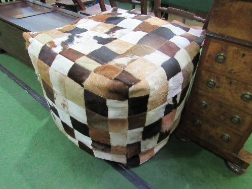 Goat hair covered filled cube, 75cms x 75cms x 55cms. Estimate £60-80 - Image 2 of 2