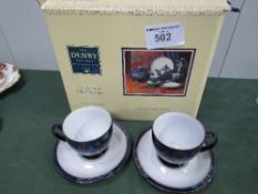 Denby Baroque blue pottery, 18 piece tea set, boxed.