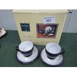 Denby Baroque blue pottery, 18 piece tea set, boxed.