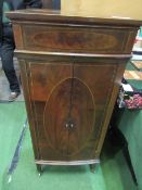 Mahogany Pathé gramophone cabinet on casters, 47cms x 49cms x 107cms. Estimate £20-40