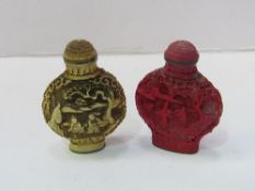 2 Chinese carved snuff bottles. Estimate £50-60