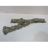 Silver plated filigree decorated joint belt