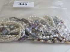 5 freshwater pearl necklaces. Estimate £20-30