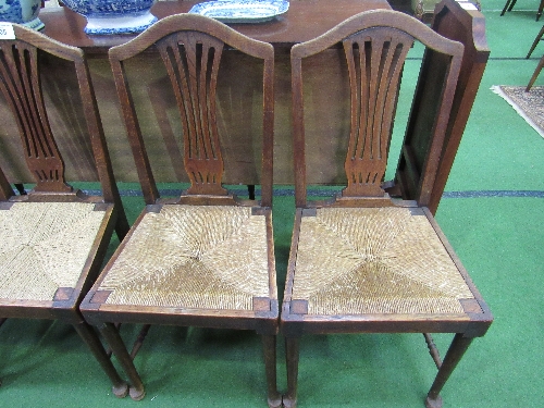4 oak Chippendale-style string seat dining chairs. Estimate £40-50 - Image 3 of 5