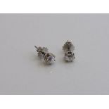 18ct gold & diamond stud earrings, approx 0.3ct. Estimate £500-550