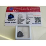 Natural trillion cut loose tanzanite, 7.7ct with certificate. Estimate £50-70