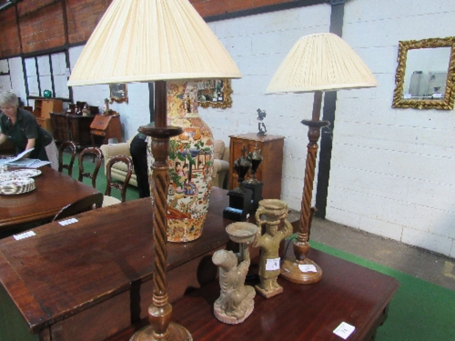 A pair of twisted bine tall candlesticks, height 66cms. Estimate £30-40 - Image 3 of 4