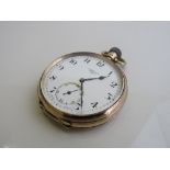 Fears Ltd 9ct gold Dennison case fob watch, Swiss movement, 12 jewels, going order. Estimate £250-