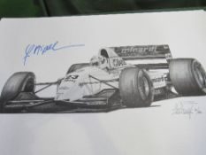 Alan Stammers racing drivers prints: 2 Damon Hill; 2 David Coulthard; 2 Ayrton Senna; 2 Christian