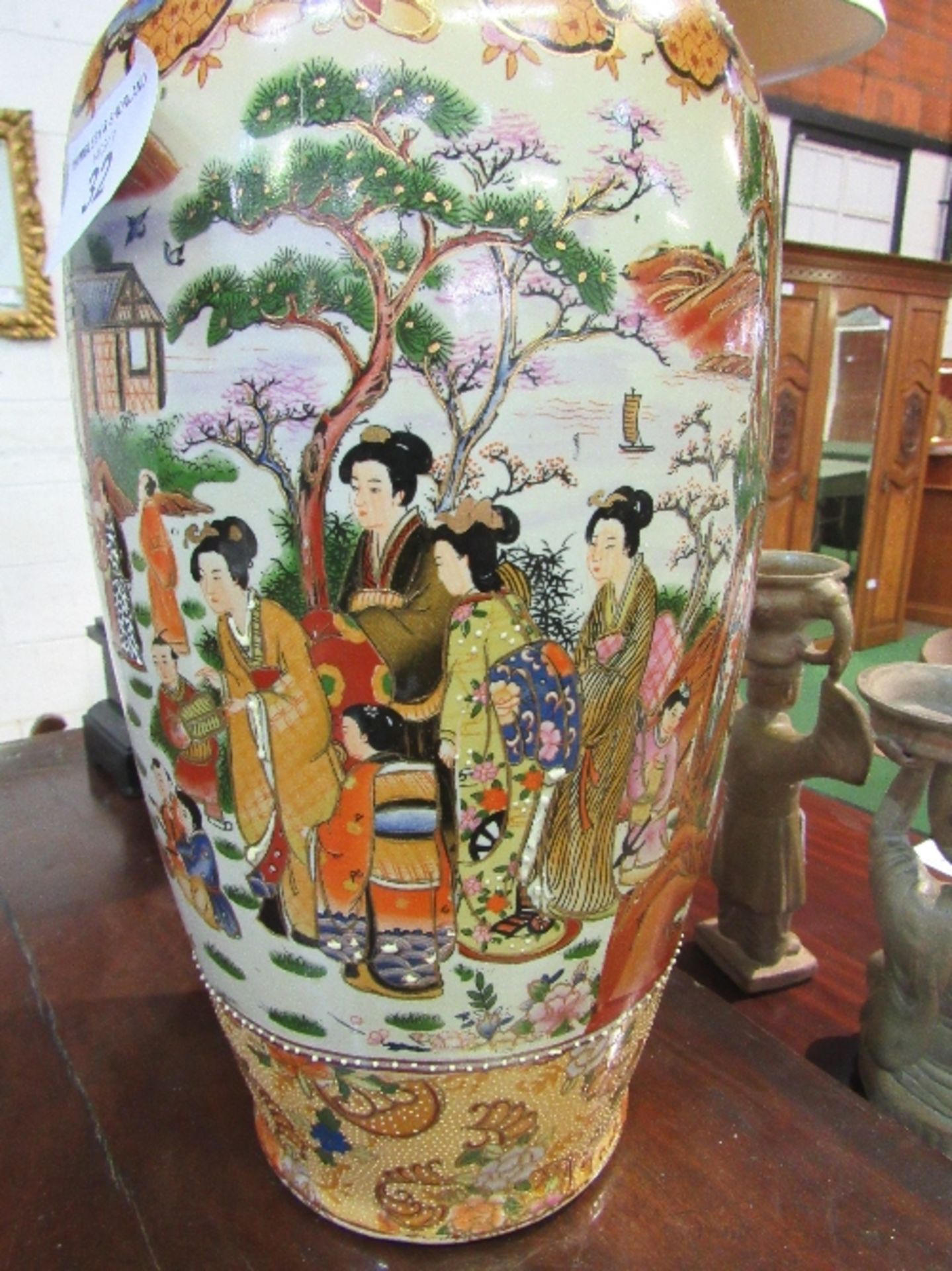 Meji period Satsuma vase, height 59cms. Estimate £40-60 - Image 4 of 5