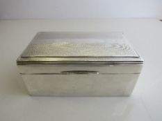 Silver cigarette box, Birmingham 1913, 14 x 8.5 x 6. Estimate £50-70