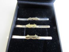 3x 925 sterling silver tie clips (nautical interest). Estimate £20-30
