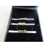 3x 925 sterling silver tie clips (nautical interest). Estimate £20-30