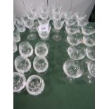 Qty of cut glass drinking glasses & 12 sundae glasses. Estimate £10-20