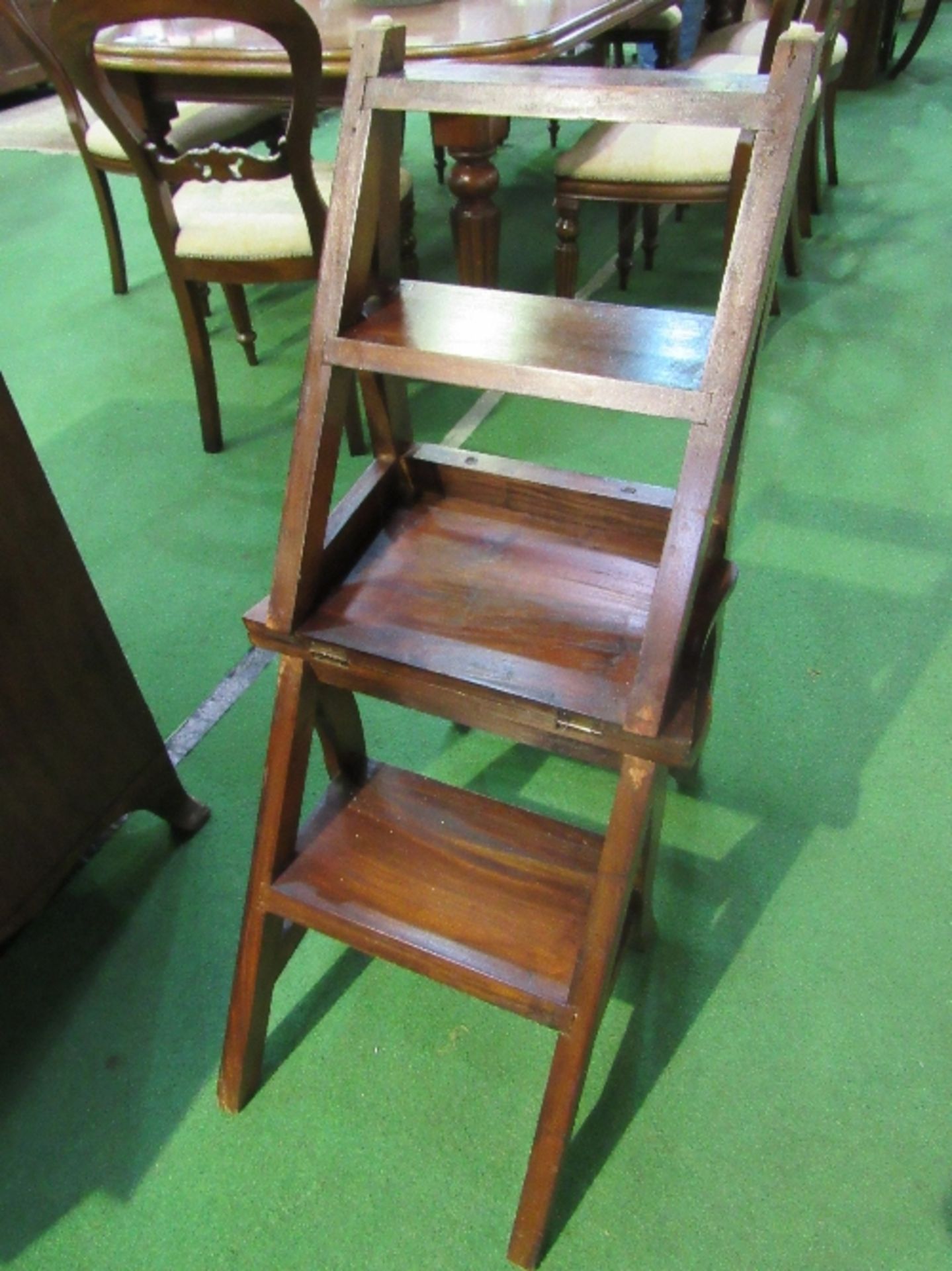 Edwardian metamorphic library steps/chair. Estimate £90-120 - Image 2 of 5