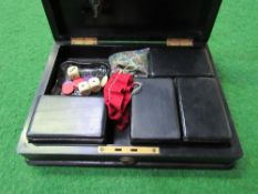 5 Ebony boxes: 1 large & 4 small containing large qty of Chinese Mah Jong tokens together with a qty