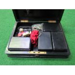 5 Ebony boxes: 1 large & 4 small containing large qty of Chinese Mah Jong tokens together with a qty