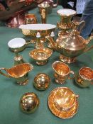15 pieces of gold lustre ware including Worcester & Grimwades. Estimate £20-30