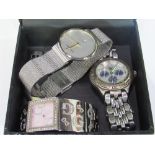 Guess box containing 3 gent's fashion watches. Estimate £20-30