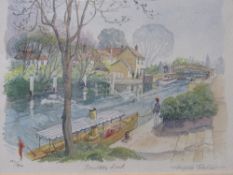 3 framed & glazed limited edition prints by Angela Fielder of Thames scenes