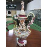 Capodimonte Majolica large ewer. Estimate £20-30