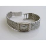 Rotary lady's wristwatch in white metal case & bracelet. Estimate £20-30