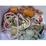 Natural stone costume necklaces. Estimate £30-40
