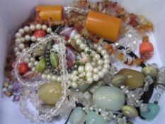 Natural stone costume necklaces. Estimate £30-40