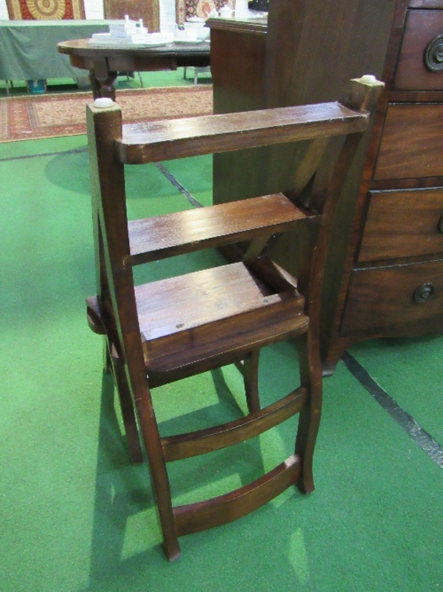 Edwardian metamorphic library steps/chair. Estimate £90-120 - Image 4 of 5