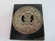 Late 19th century white metal officer's badge for 'The Prince of Wales's Royal Regiment of Renfrew