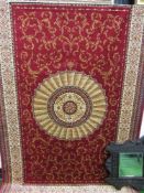 Red ground Abusson carpet, 230 x 160. Estimate £50-60