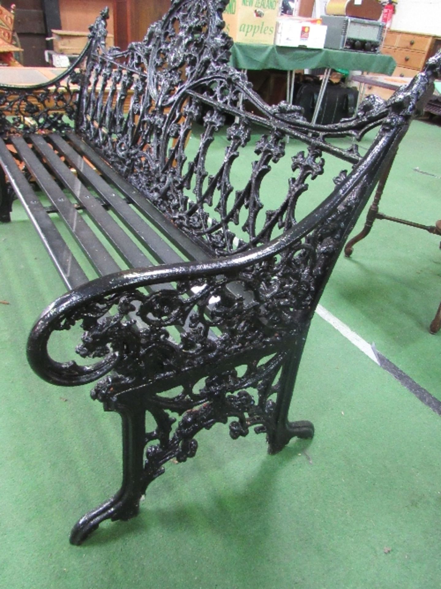 Cast iron Coalbrookdale Gothic-style bench, circa 1870, 151cms x 67cms x 100cms. Estimate £700-900 - Image 3 of 6