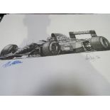 Alan Stammers racing drivers prints: 2 Johnny Herbert, 1992; 2 Damon Hill, 1998; 2 David